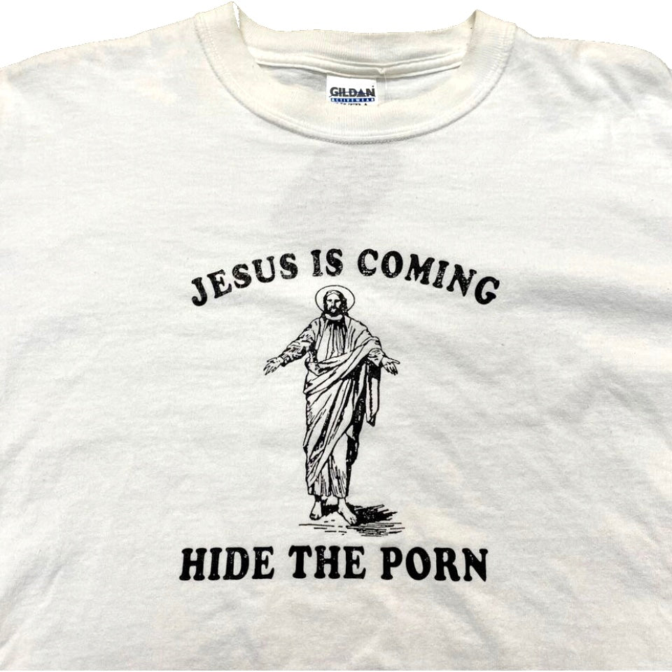 1990s JESUS IS COMING HIDE THE PORN TEE (M)
