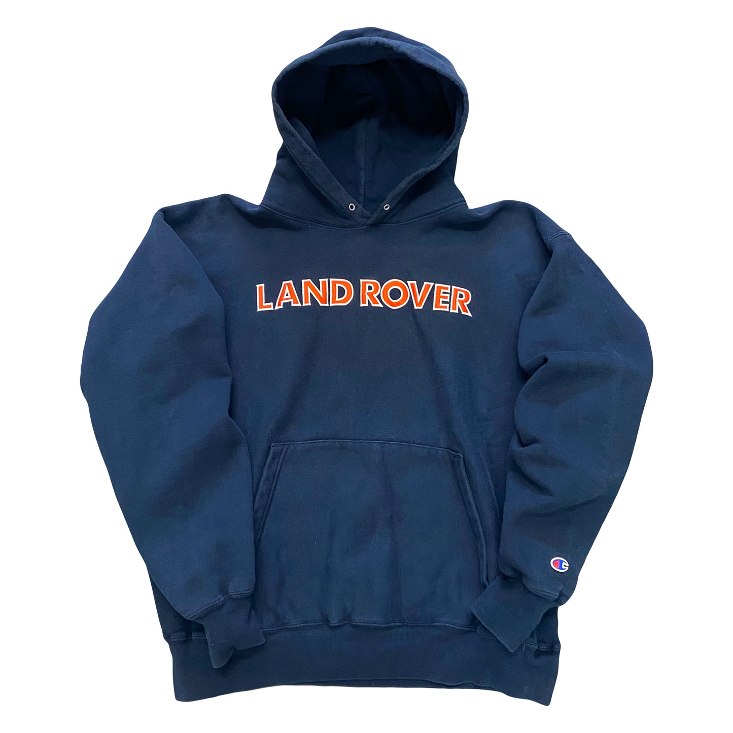 1990s LAND ROVER CHAMPION REVERSE WEAVE HOODIE (XL)