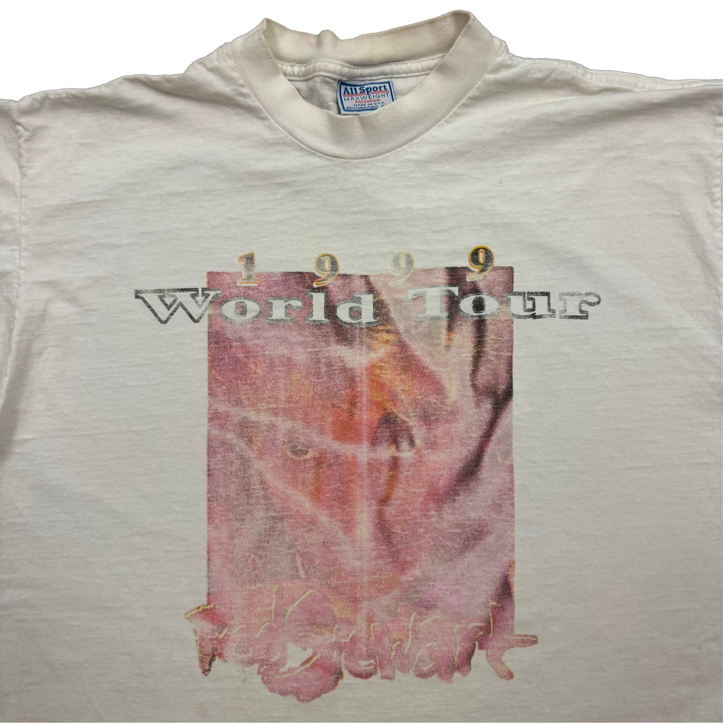 1999 ROD STEWART WORLD TOUR FADED BAND TEE (XL)