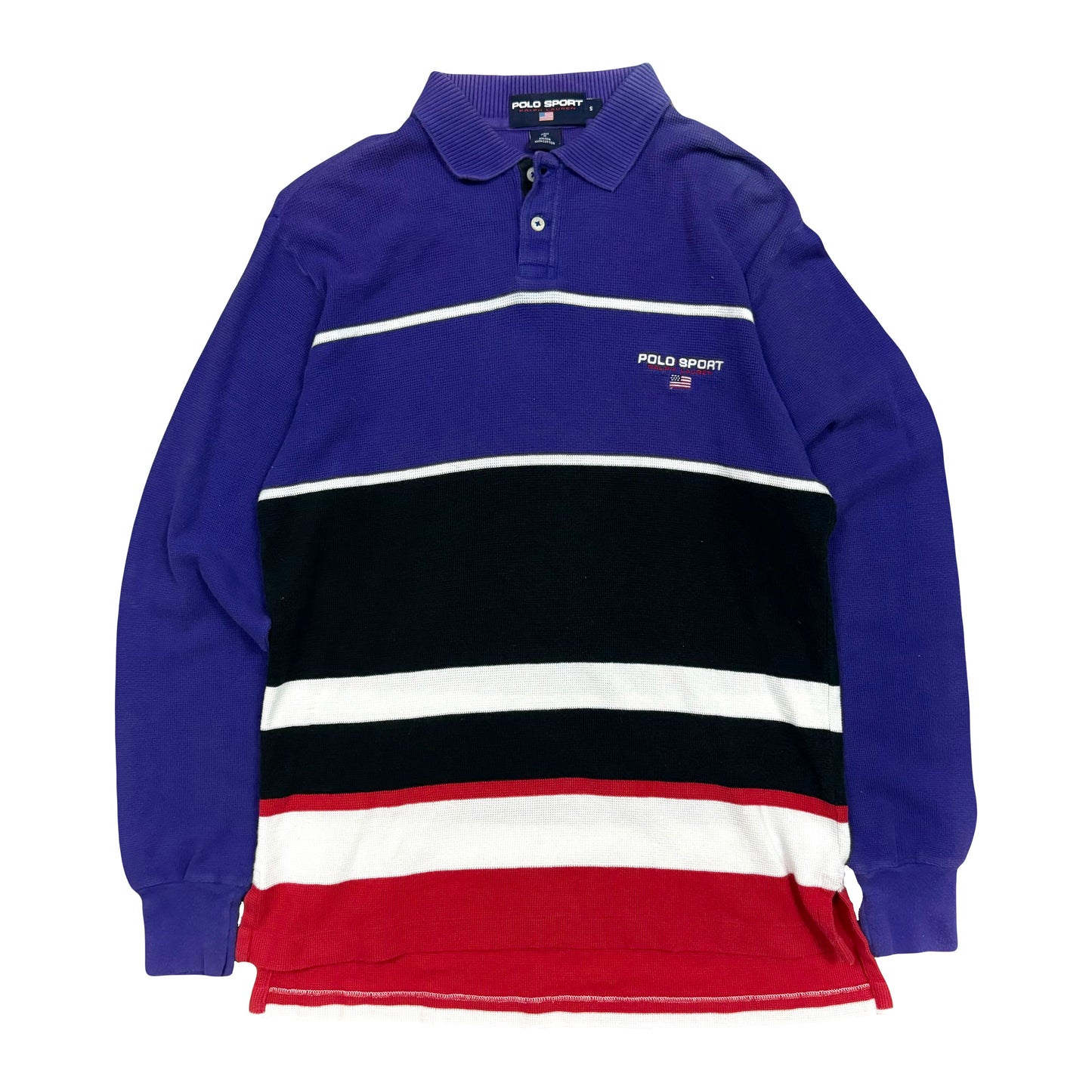 1990s POLO SPORT WAFFLE POLO SHIRT (S)