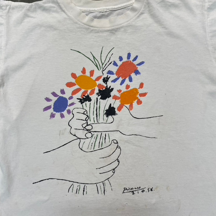 1990s PICASSO "BOUQUET OF PEACE" ART TEE (M)