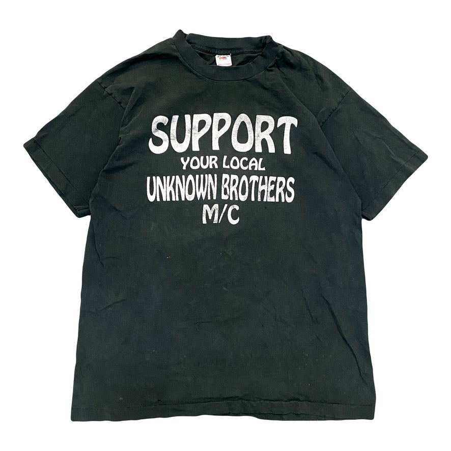 1990s "SUPPORT YOUR LOCAL UNKNOWN BROTHERS M/C" TEE (XL)