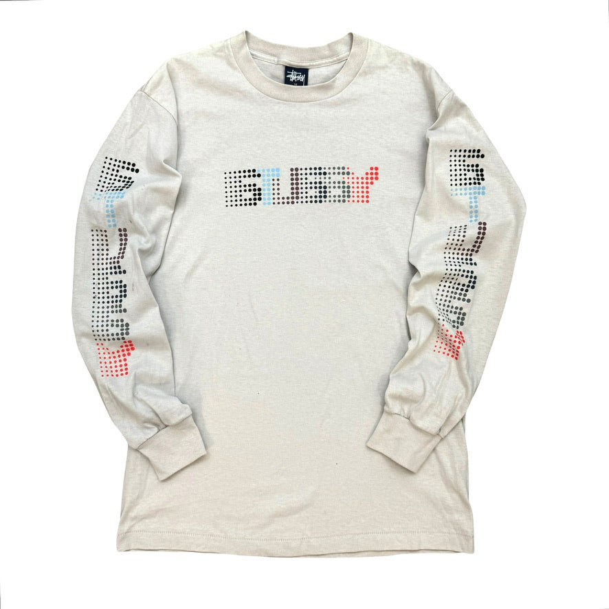 1990s STÜSSY PIXEL SPELLOUT LONG SLEEVE (M)