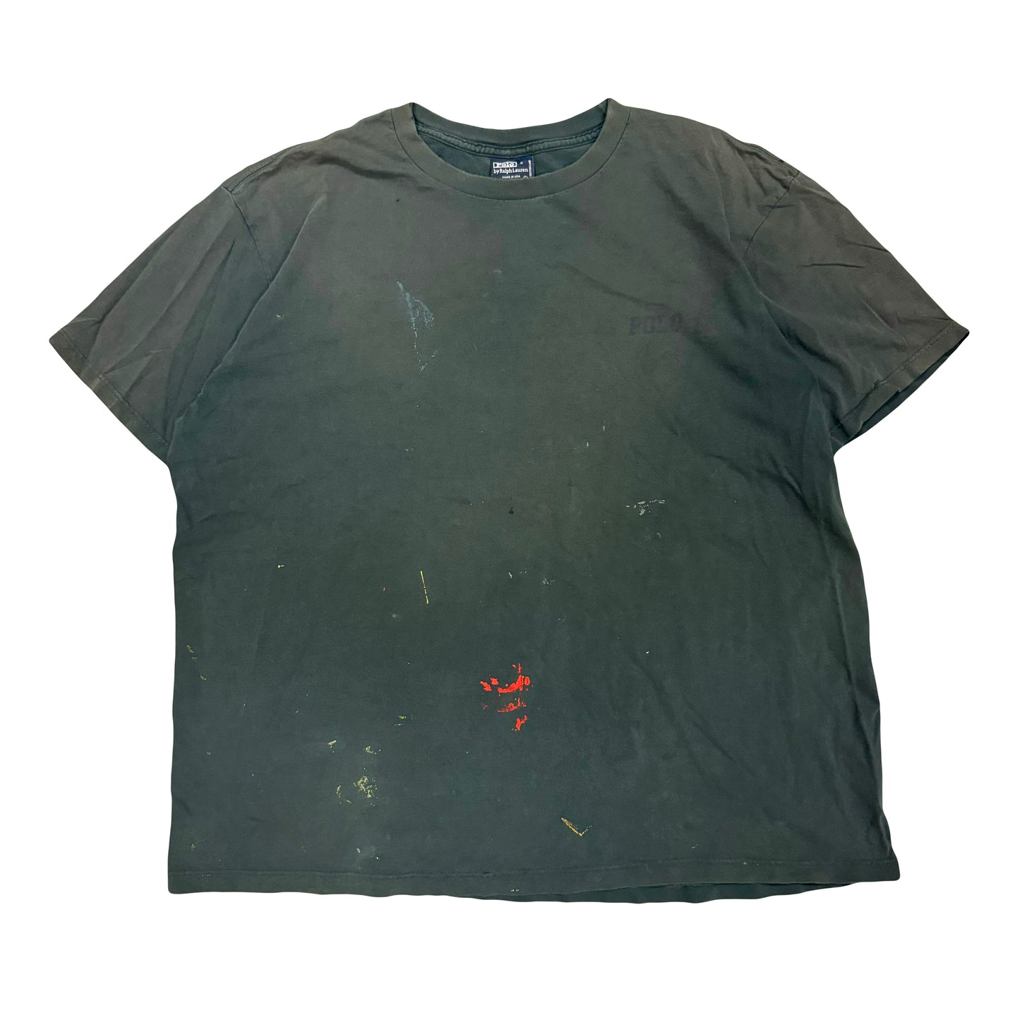 1990s POLO RALPH LAUREN PAINT SPLATTER TEE (XL)