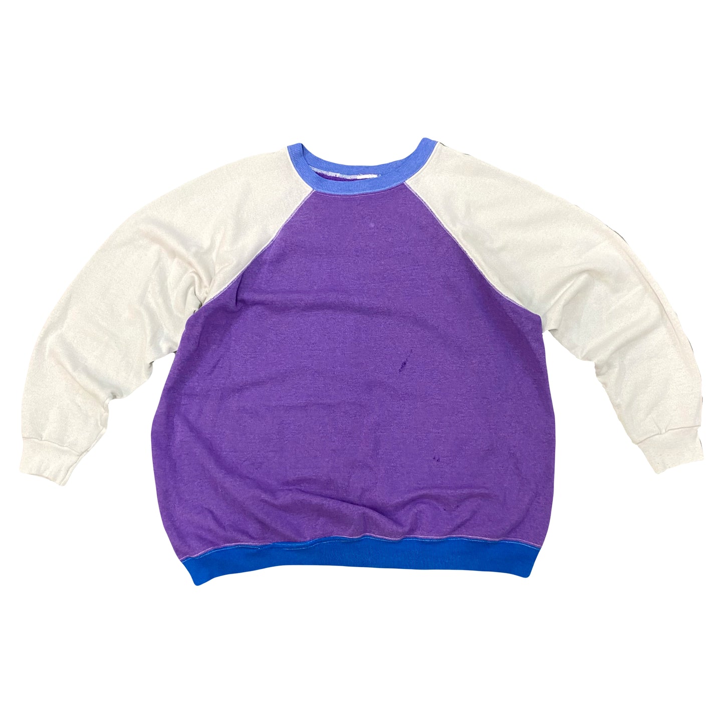 1980s COLOR BLOCK RAGLAN SWEATSHIRT (XL)