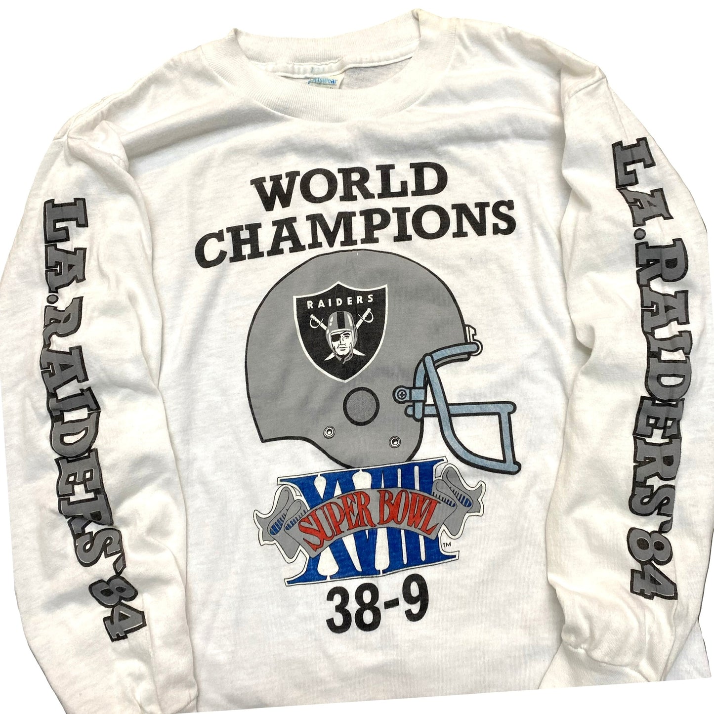 1984 LA RAIDERS SUPER BOWL CHAMPIONS LONG SLEEVE (M)