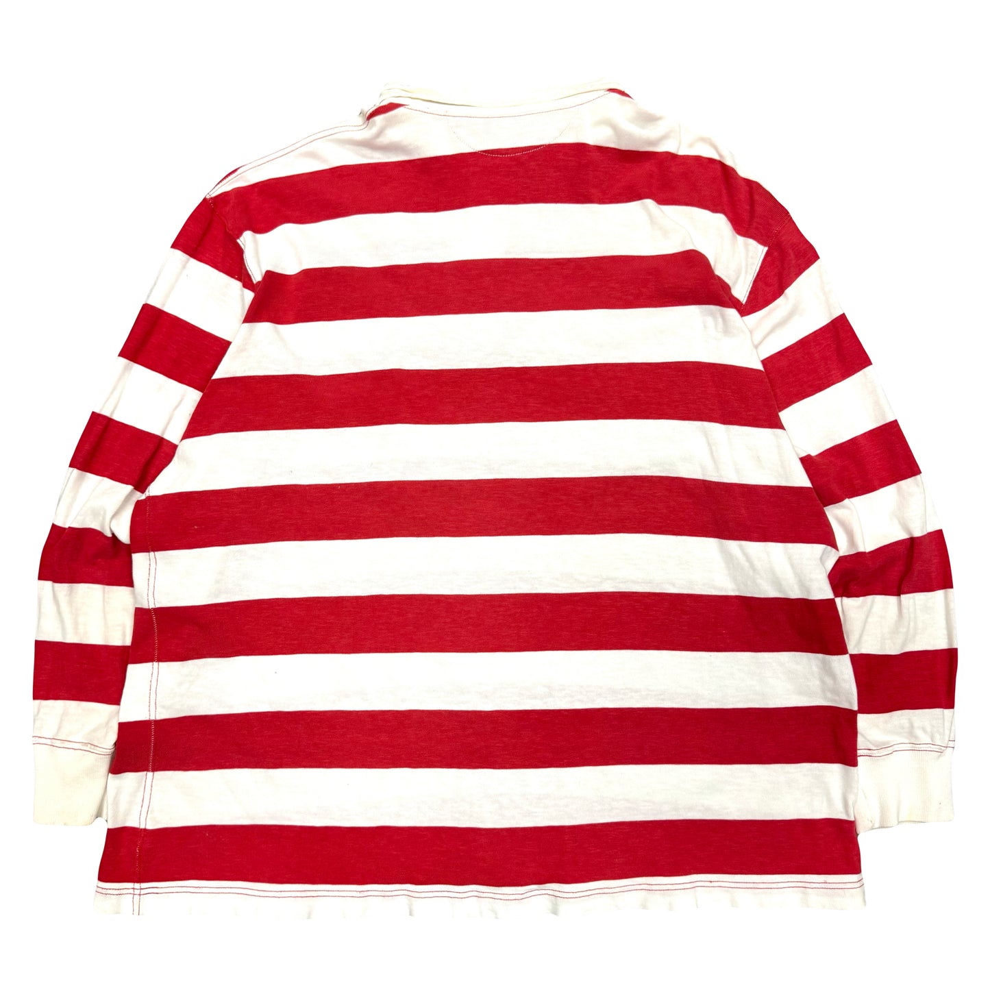 1990s POLO RALPH LAUREN STRIPED CREST RUGBY POLO (3XLB)