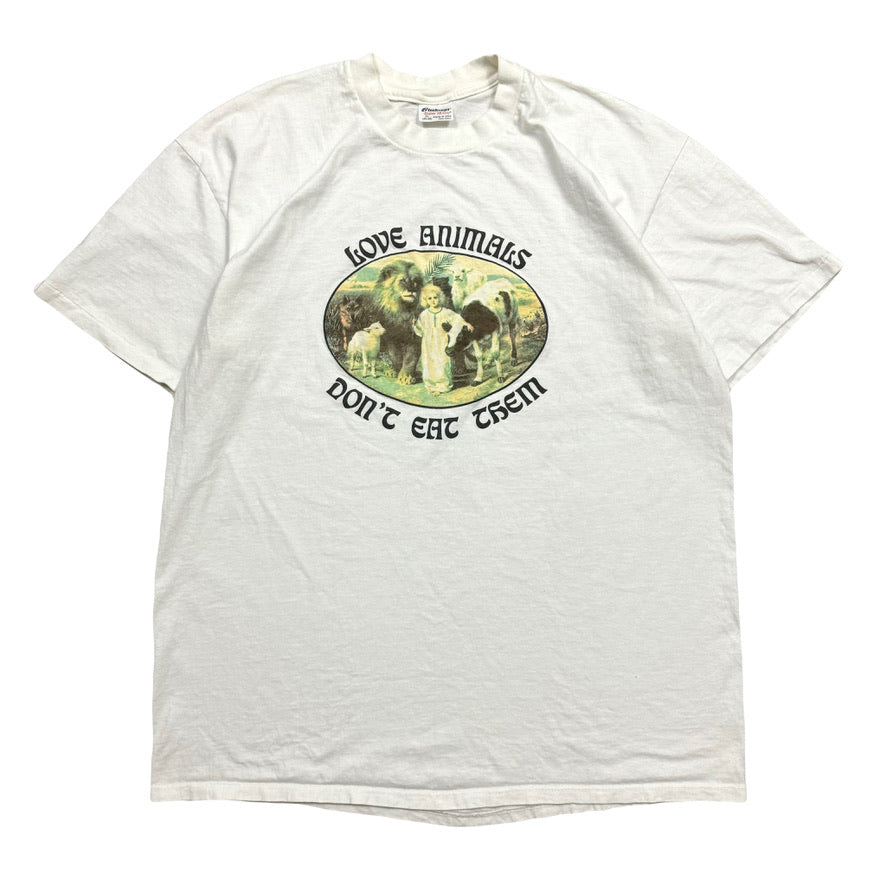 1980s LOVE ANIMALS DON'T EAT THEM TEE (XL)