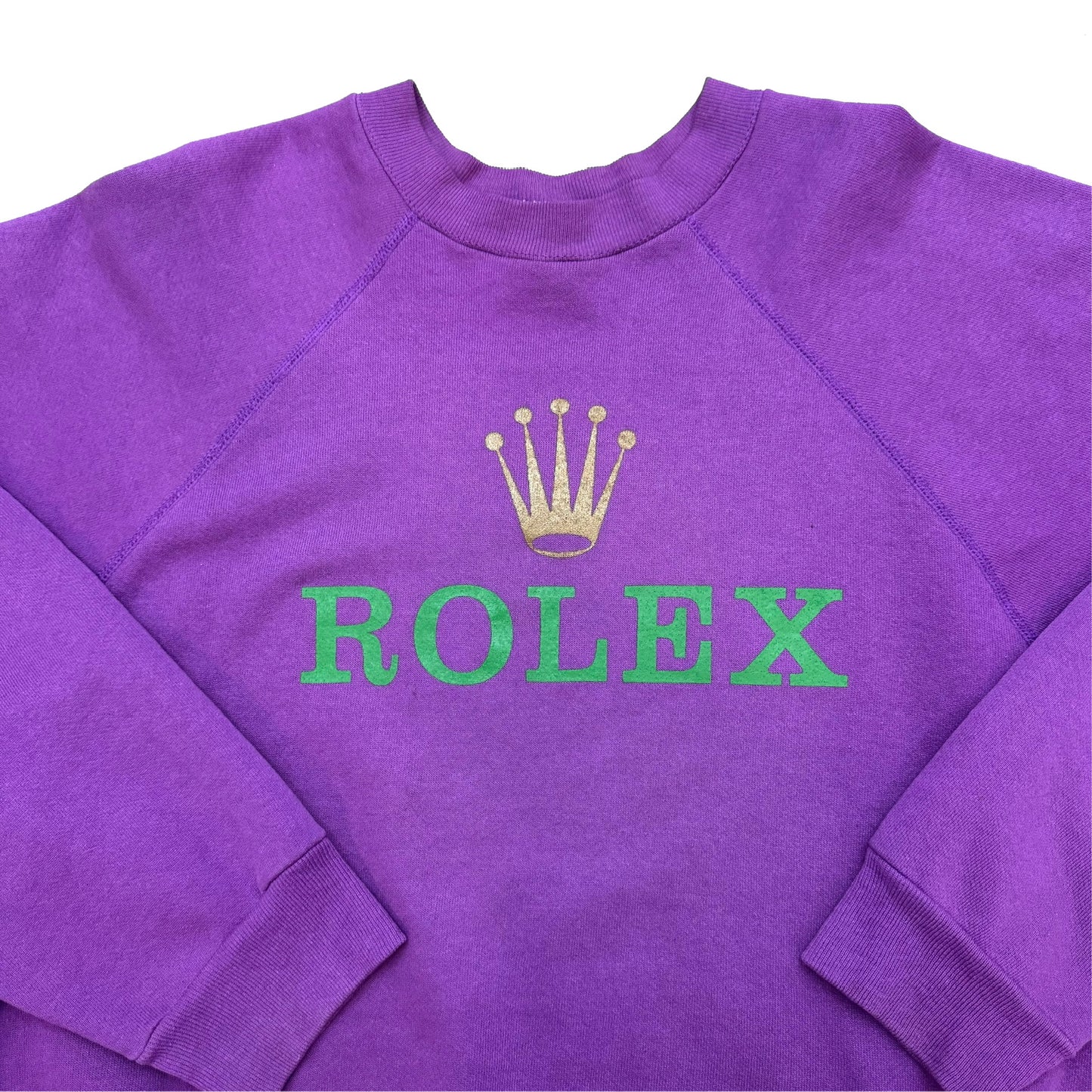 1990s ROLEX CROWN LOGO RAGLAN SWEATSHIRT (L)