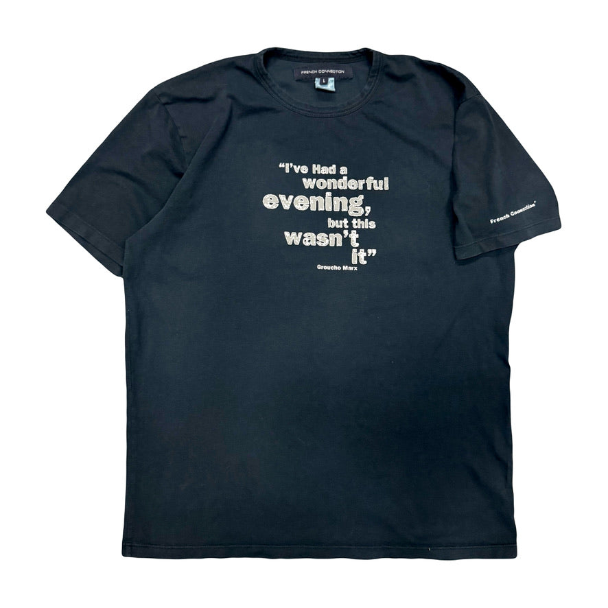 2000s FRENCH CONNECTION FCUK GROUCHO MARX QUOTE TEE (L)