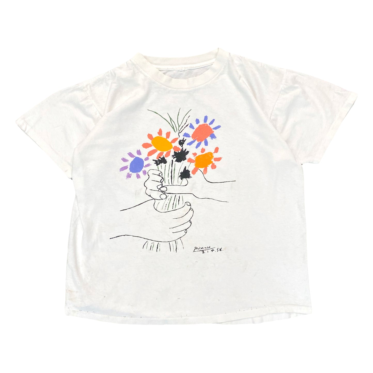 1990s PICASSO "BOUQUET OF PEACE" ART TEE (M)