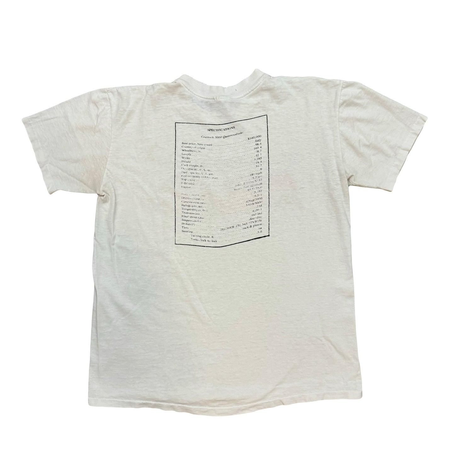 1980s LAMBORGHINI COUNTACH SPECIFICATION TEE (M)