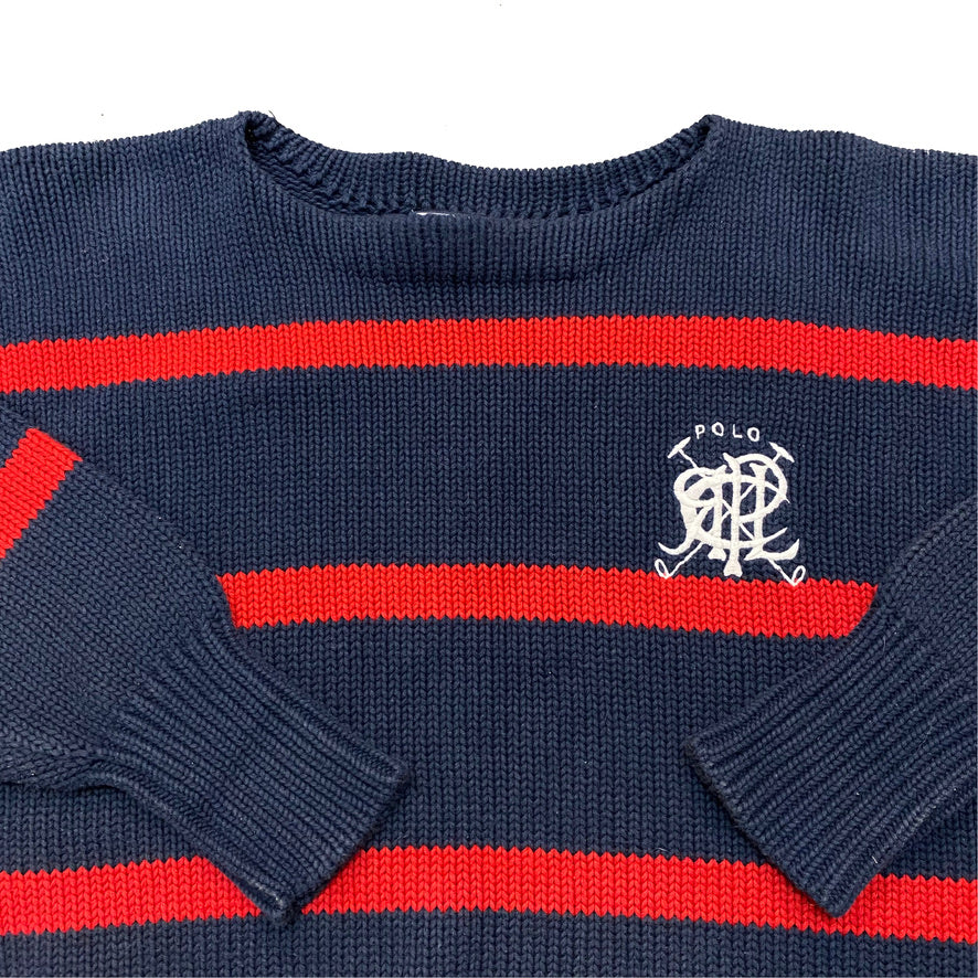1990s POLO RALPH LAUREN CREST SWEATER (XL)