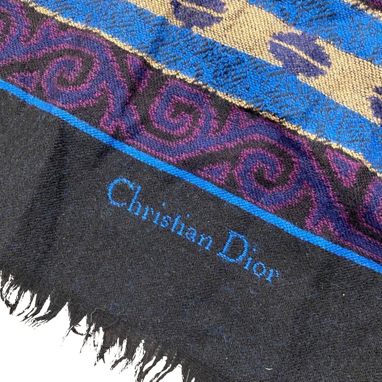 1980s CHRISTIAN DIOR PATTERNED WINTER SCARF