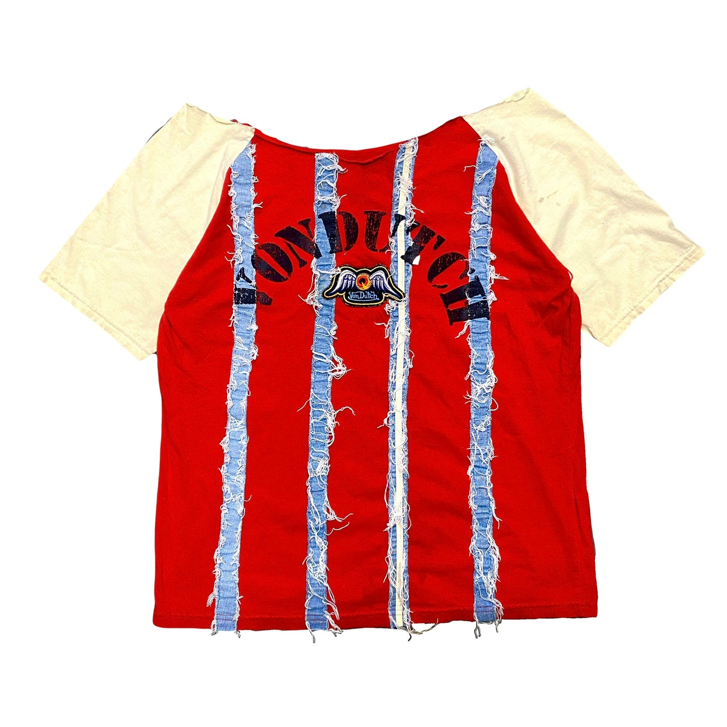2000s VON DUTCH CUT & SEW LOGO RAGLAN TEE (L)