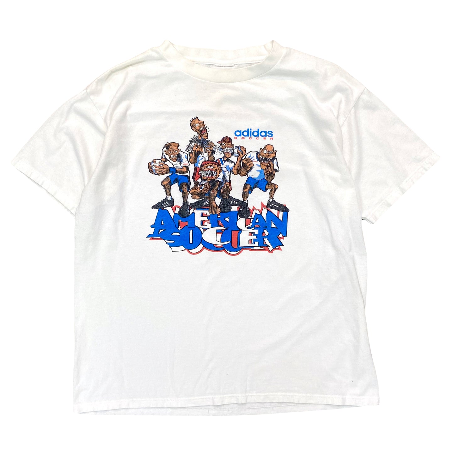 1990s ADIDAS AMERICAN SOCCER TEE (L)