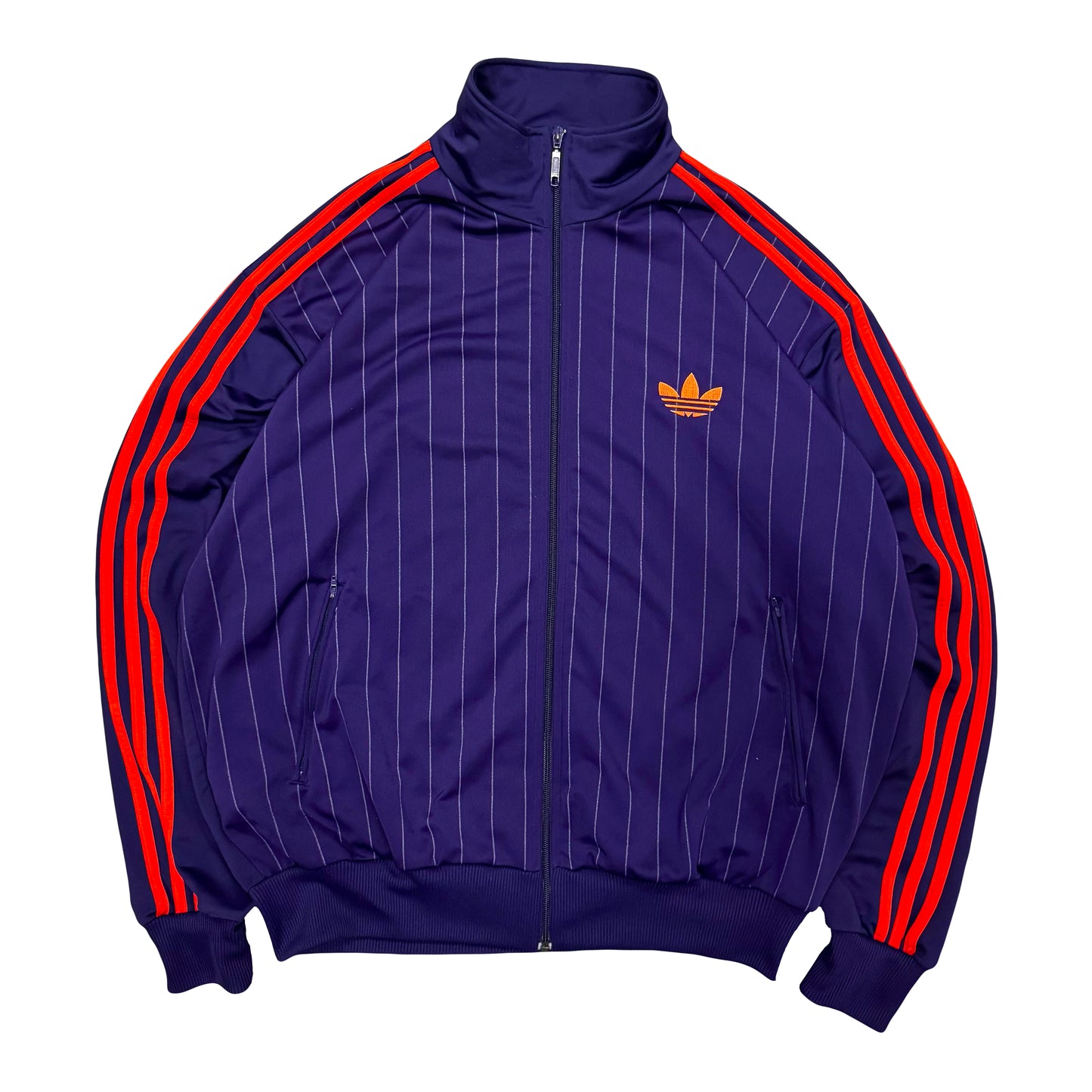 2000s ADIDAS TREFOIL PINSTRIPE TRACK JACKET (XXL)