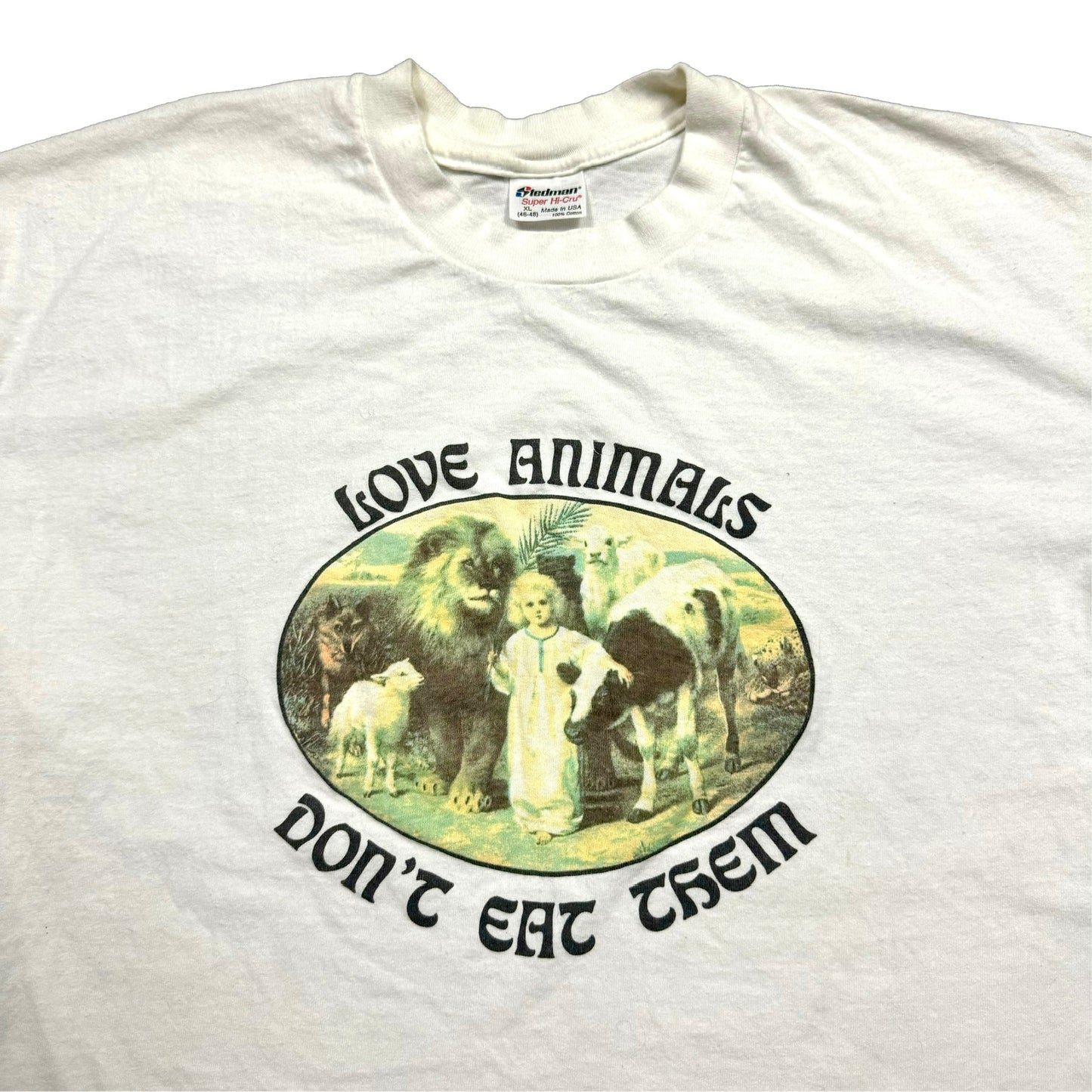 1980s LOVE ANIMALS DON'T EAT THEM TEE (XL)