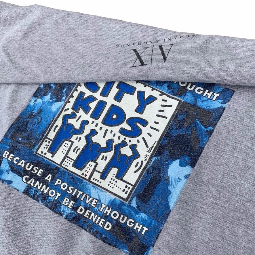 1990s KEITH HARING x ARMANI EXCHANGE CITY KIDS TEE (L)