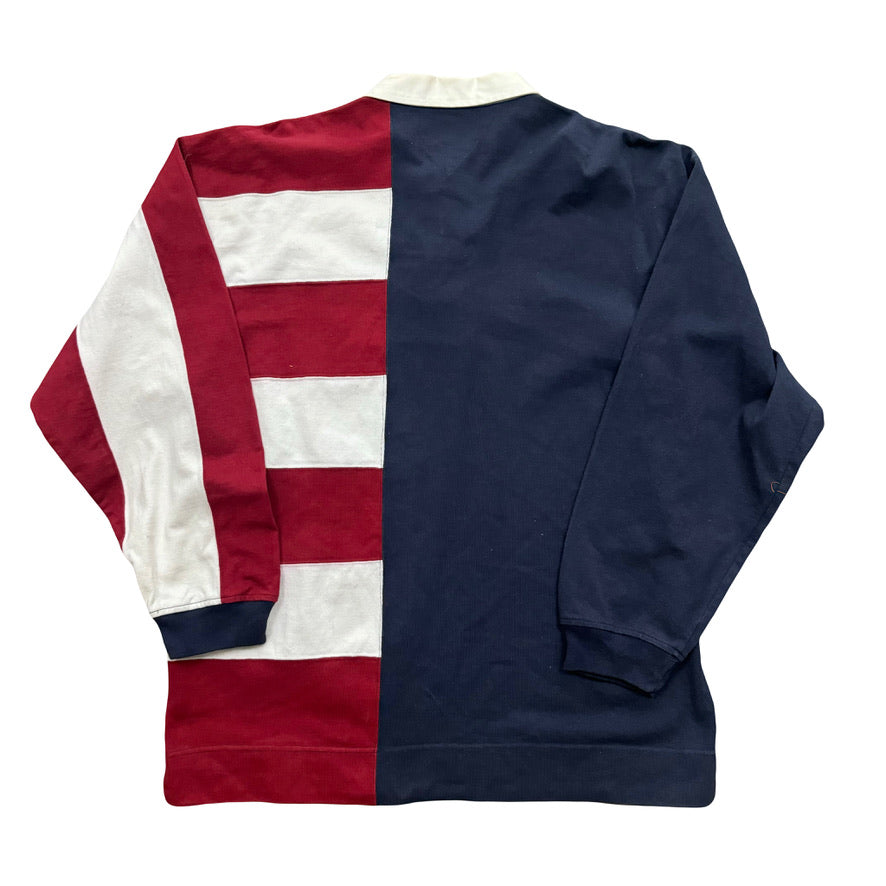 1990s TOMMY HILFIGER USA FLAG L/S SHIRT (XL)