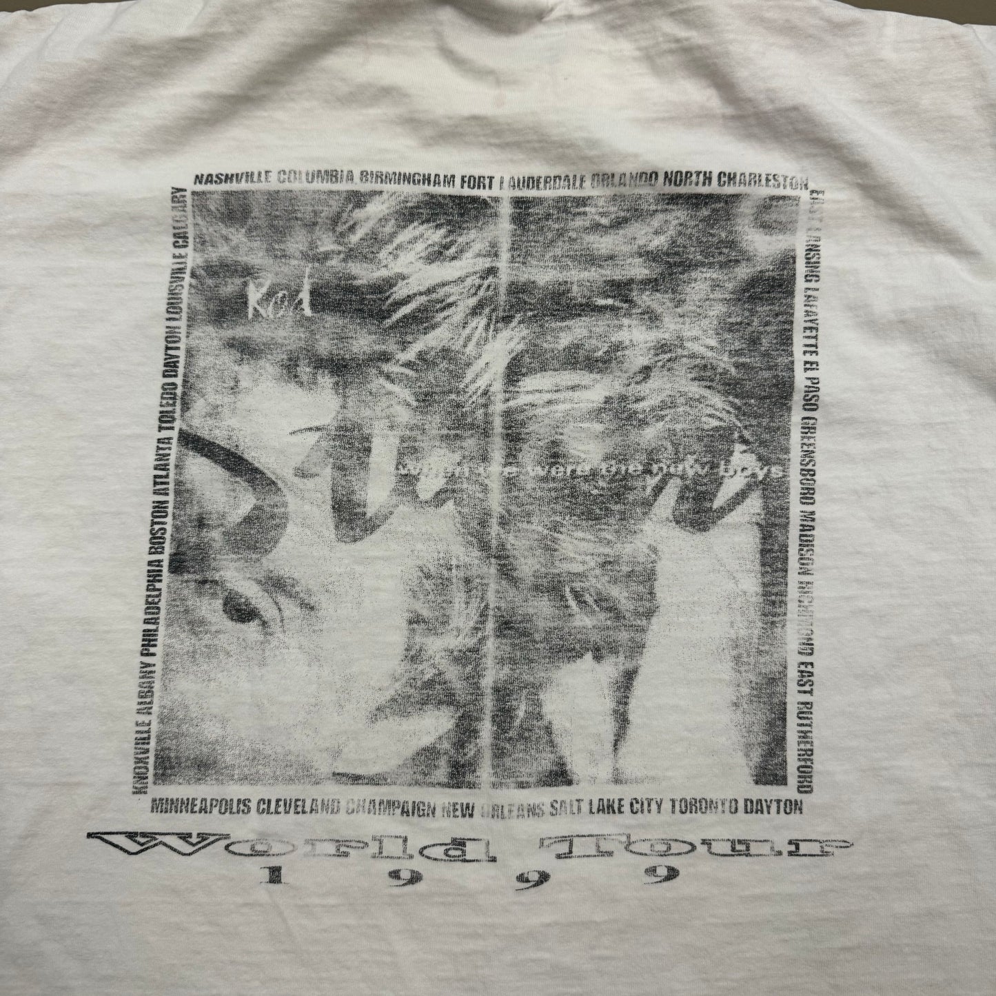 1999 ROD STEWART WORLD TOUR FADED BAND TEE (XL)