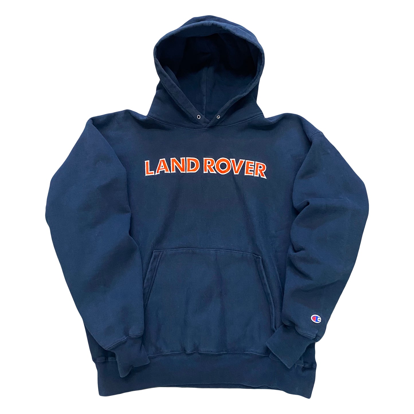 1990s LAND ROVER CHAMPION REVERSE WEAVE HOODIE (XL)
