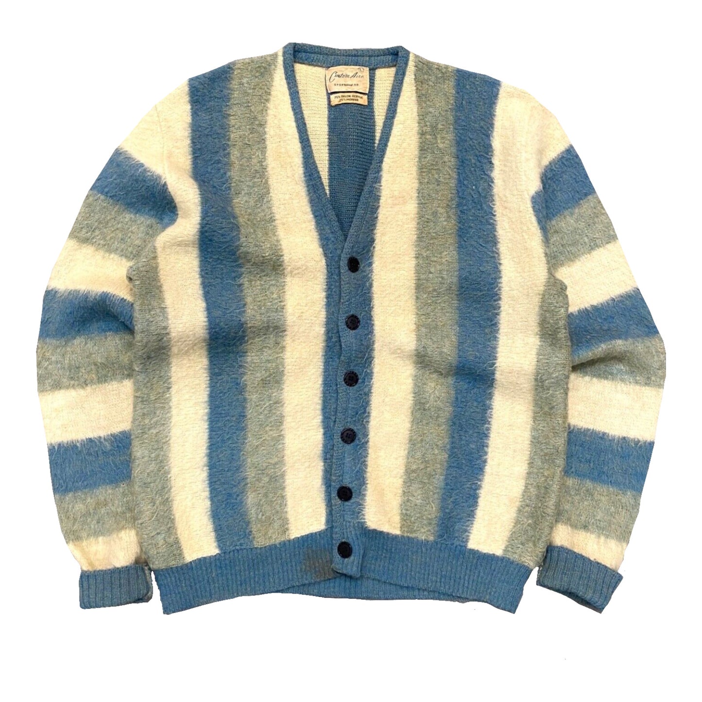 1960s MOHAIR STRIPED CARDIGAN (L)