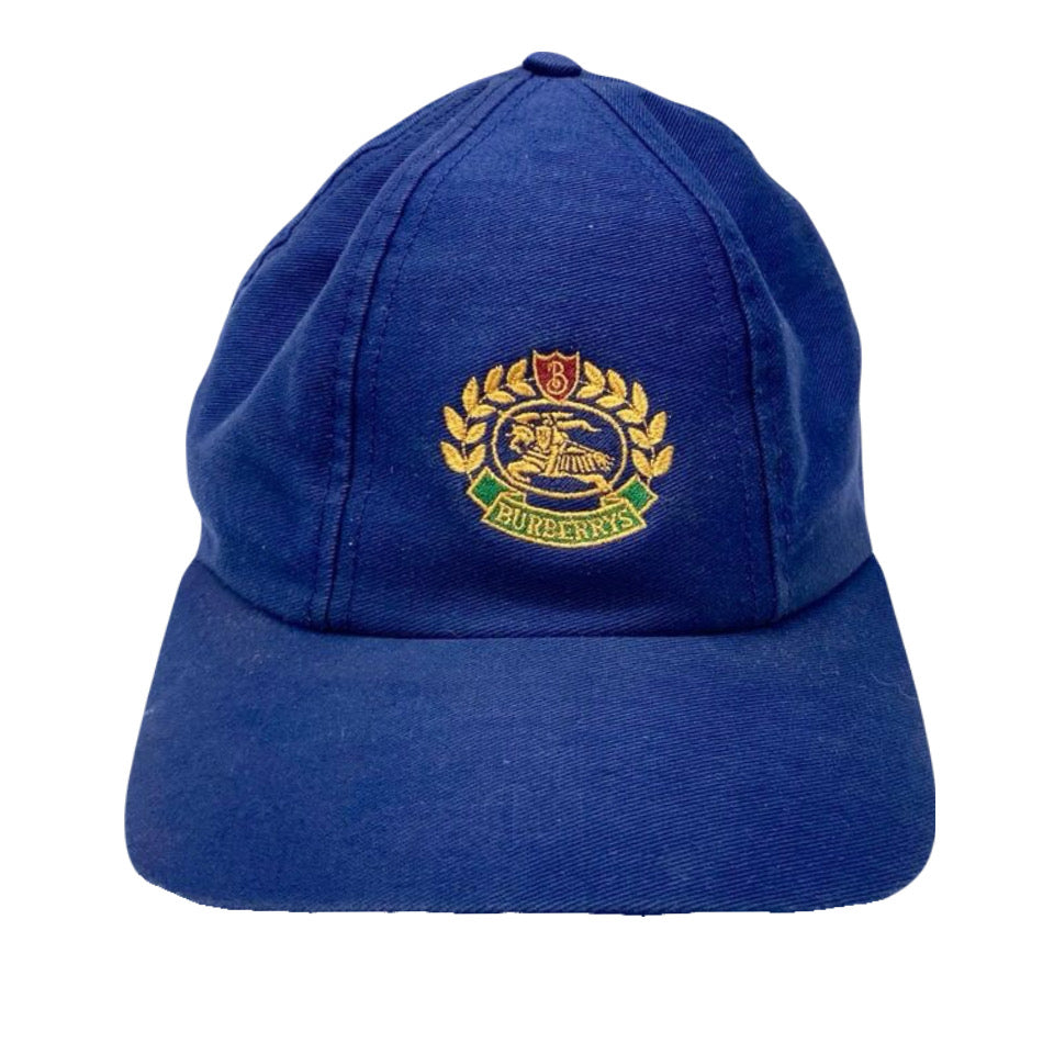1990s BURBERRYS CREST 5 PANEL STRAP HAT