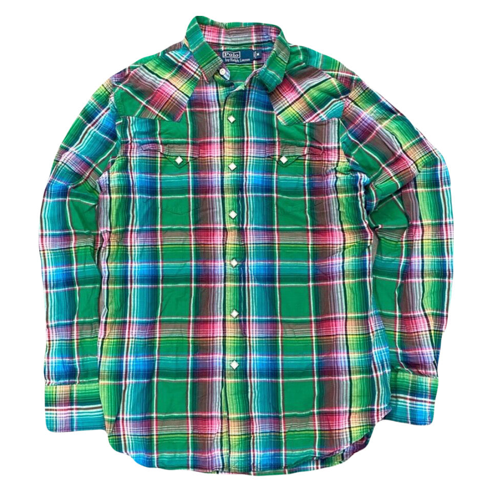 1990s POLO RALPH LAUREN WESTERN PEARL SNAP SHIRT (M)
