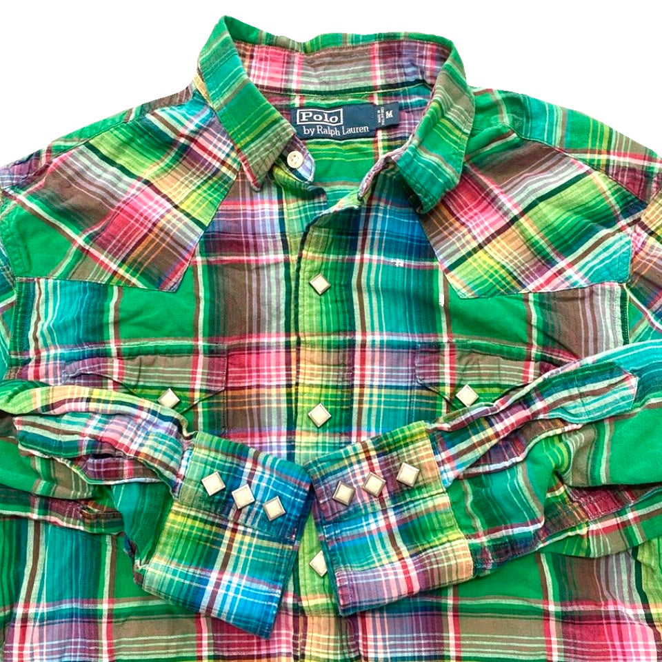 1990s POLO RALPH LAUREN WESTERN PEARL SNAP SHIRT (M)