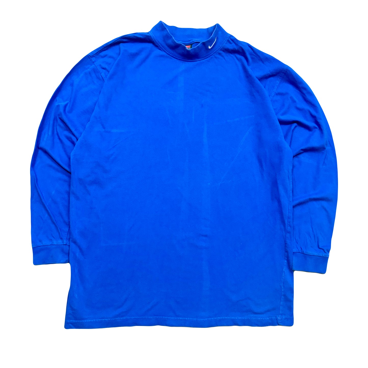 1990s NIKE TEAM MINI SWOOSH MOCK NECK L/S TEE (XXXL)