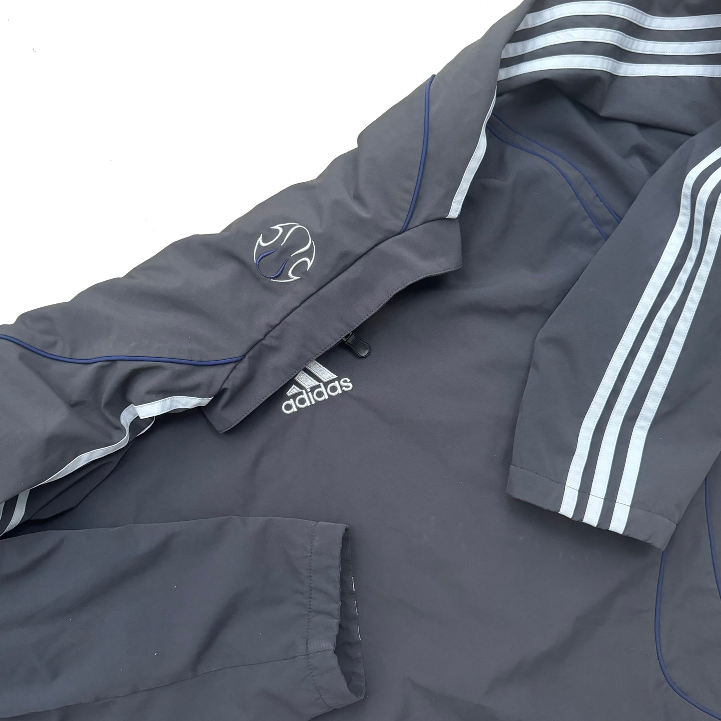 2000s ADIDAS TEAMGEIST REVERSIBLE 1/4 JACKET FLEECE (L)