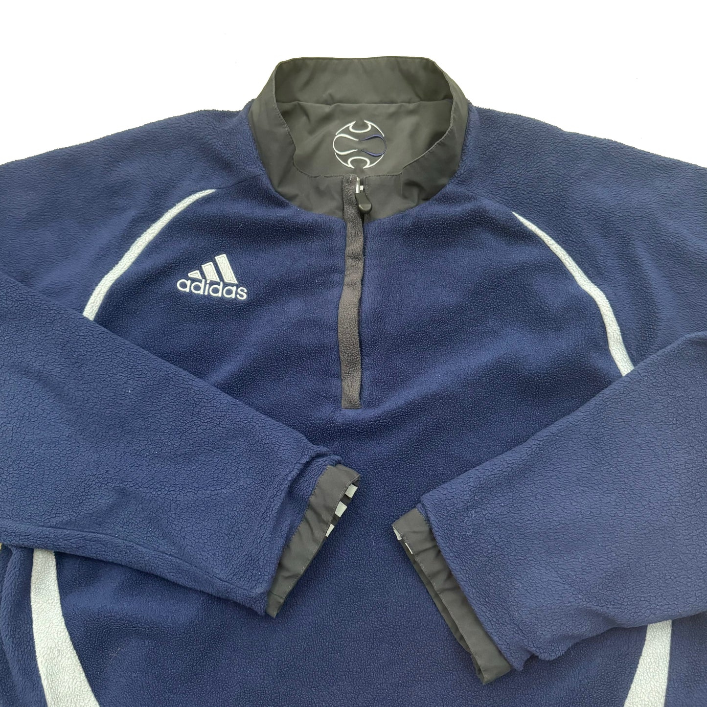 2000s ADIDAS TEAMGEIST REVERSIBLE 1/4 JACKET FLEECE (L)