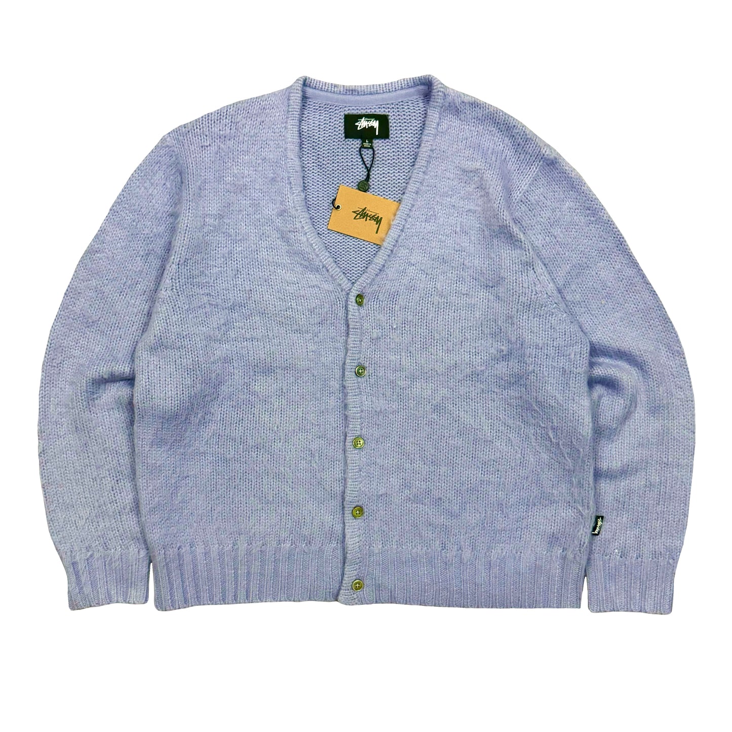STÜSSY BRUSHED LAVENDER CARDIGAN (L)