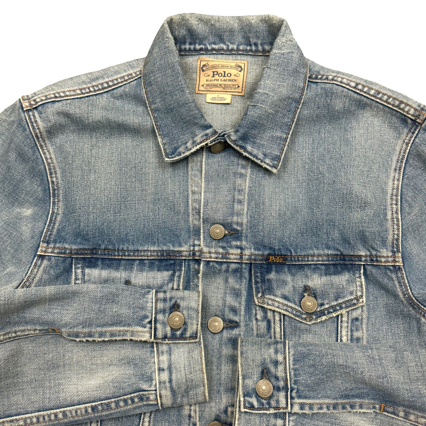 POLO RALPH LAUREN FADED TRUCKER DENIM JACKET (M)
