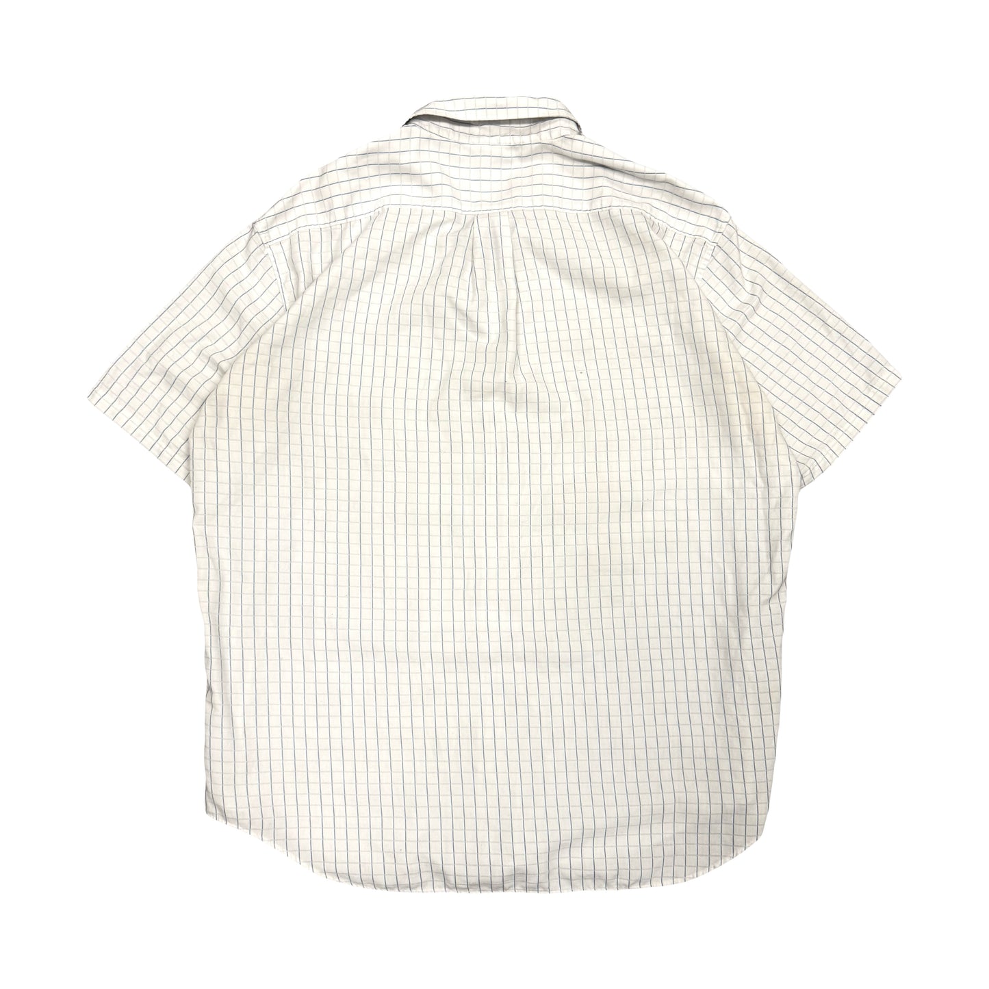 2000s YVES SAINT LAURENT CHECKERED SHORT SLEEVE SHIRT (XL)