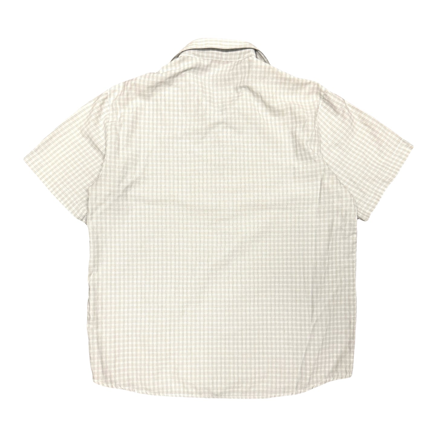 2000s PRADA SPORT RED TAB CHECKERED 1/4 BUTTON DOWN SHIRT (L)