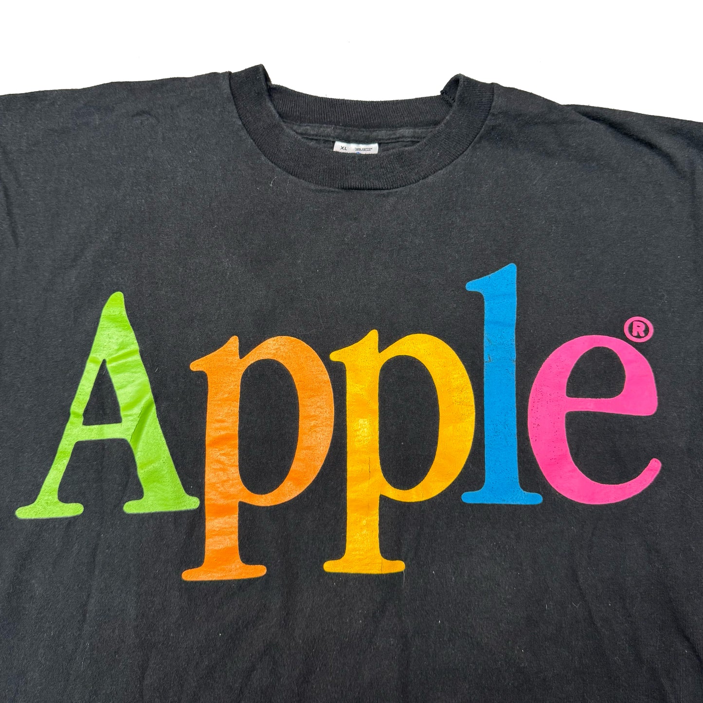 1990s APPLE RAINBOW SPELLOUT GRAPHIC TEE (XL)