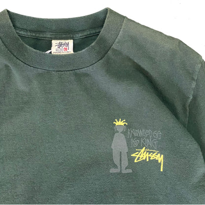 1990s STÜSSY KNOWLEDGE IS KING RASTA MAN TEE (M)