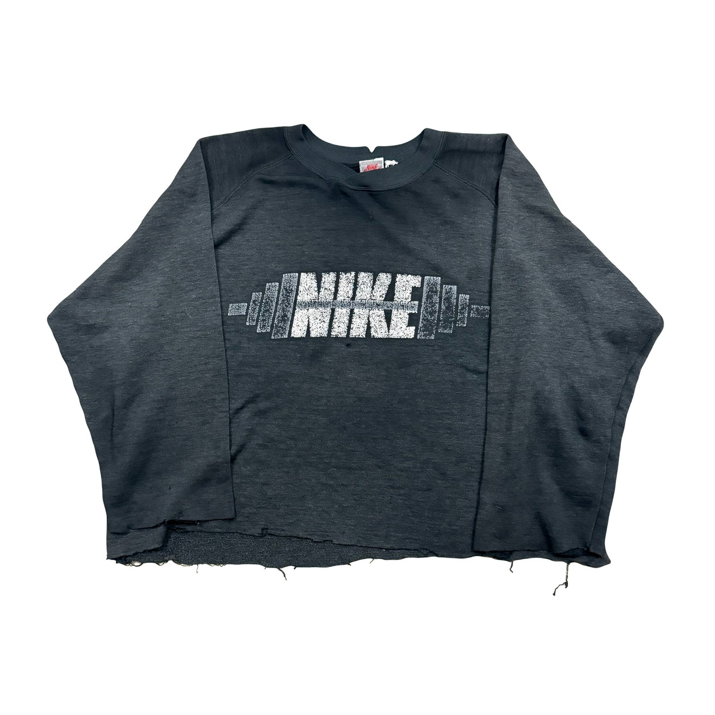 1980s NIKE DUMBBELL RAGLAN FADED SWEATSHIRT (XL)