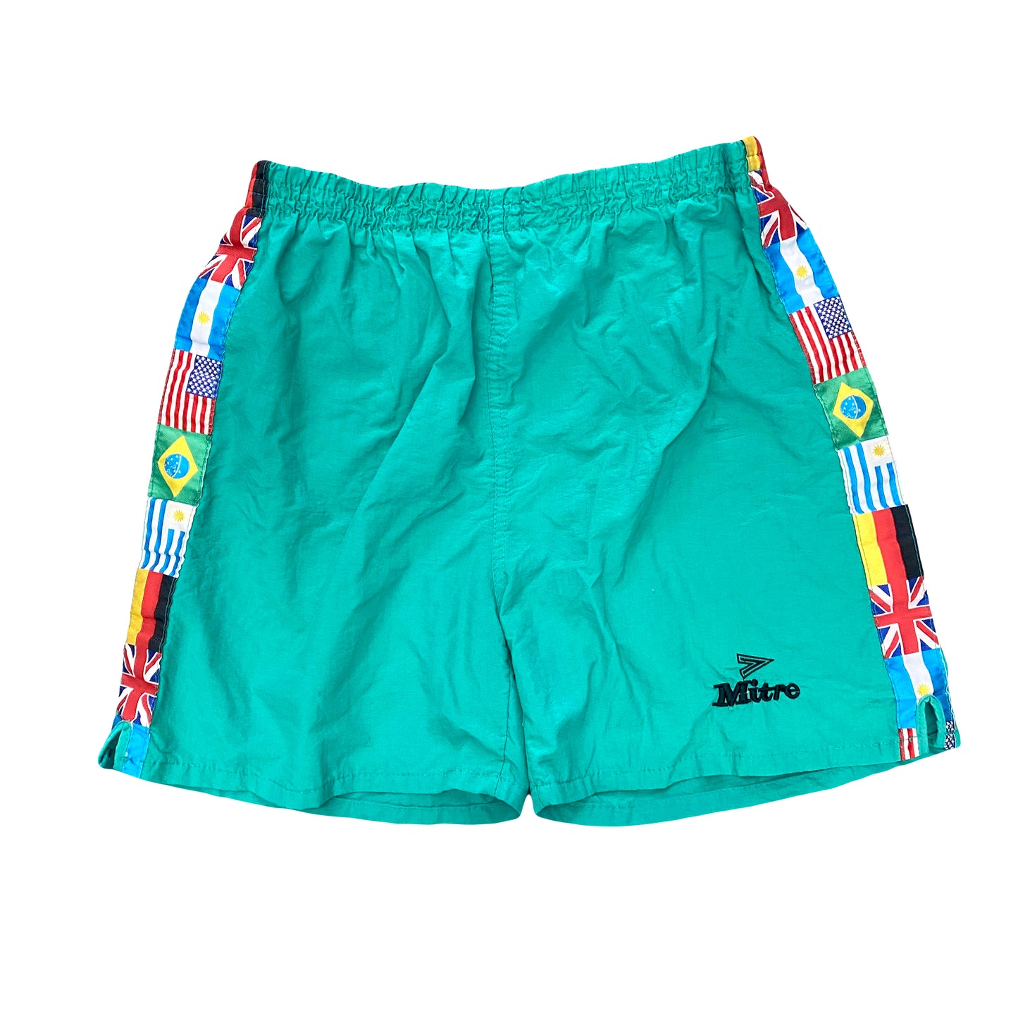 1980s MITRE INTERNATIONAL FLAG SHORTS (S)