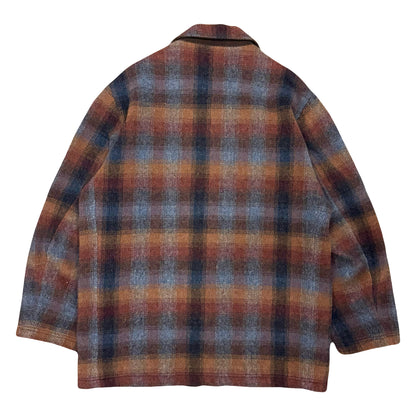 1980s MISSONI SPORT PLAID WOOL QUILT LINED JACKET (L)