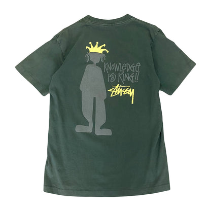 1990s STÜSSY KNOWLEDGE IS KING RASTA MAN TEE (M)