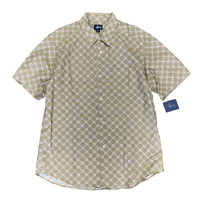 2000s STÜSSY DOUBLE "S" MONOGRAM S/S BUTTON DOWN SHIRT (L)