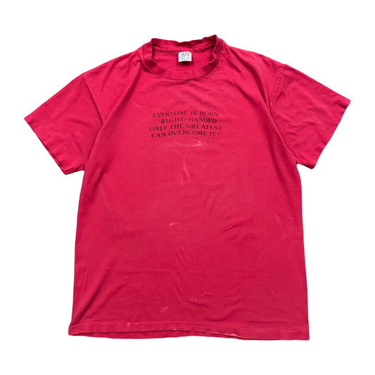 1990s DISTRESSED LEFT HANDED HUMOR TEE (XL)