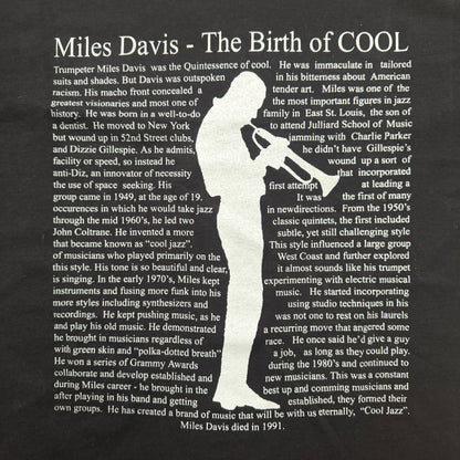 MILES DAVIS "THE BIRTH OF COOL" BIOGRAPHY JAZZ MUSIC TEE (M)