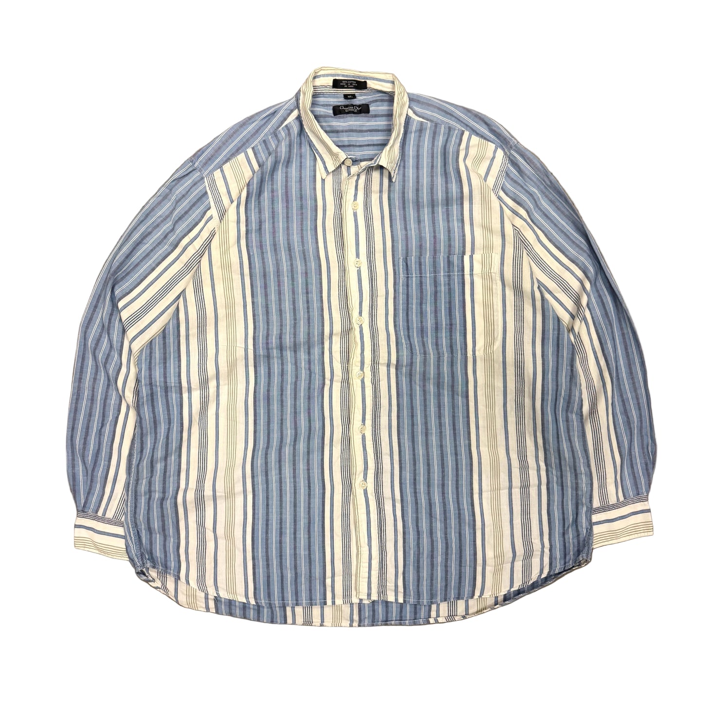 1980s CHRISTIAN DIOR MONSIEUR BUTTON DOWN 100% COTTON (XL)