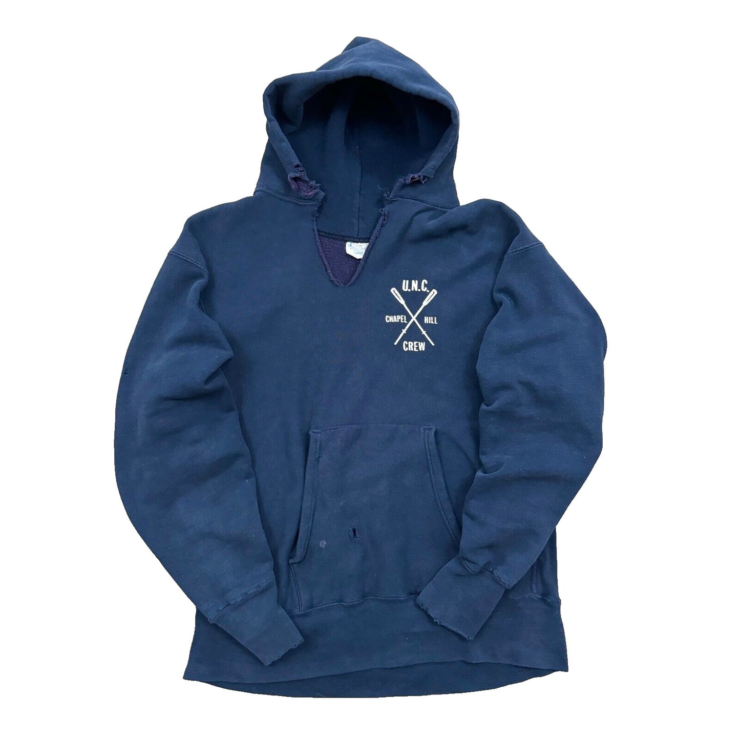 1970S CHAMPION REVERSE WEAVE UNC TAR HEELS CREW TEAM HOODIE (L)