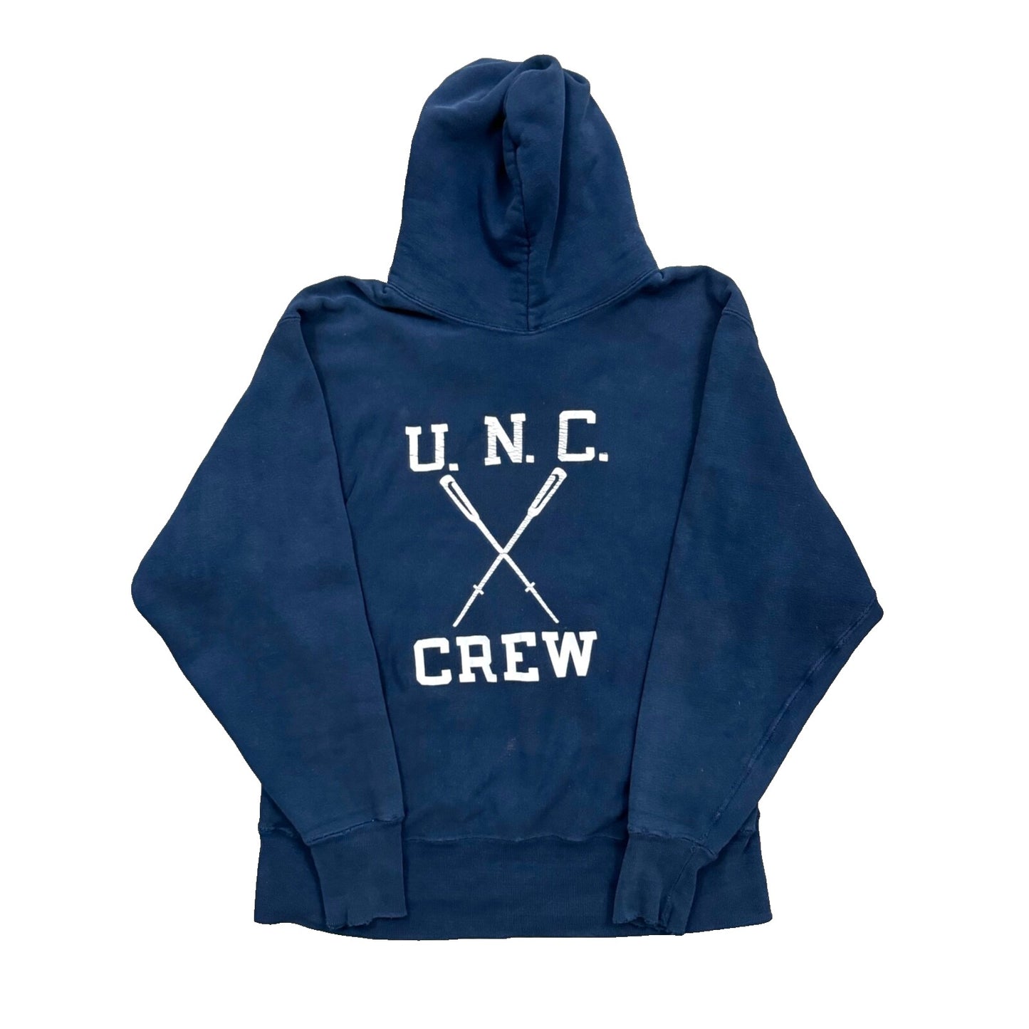 1970S CHAMPION REVERSE WEAVE UNC TAR HEELS CREW TEAM HOODIE (L)