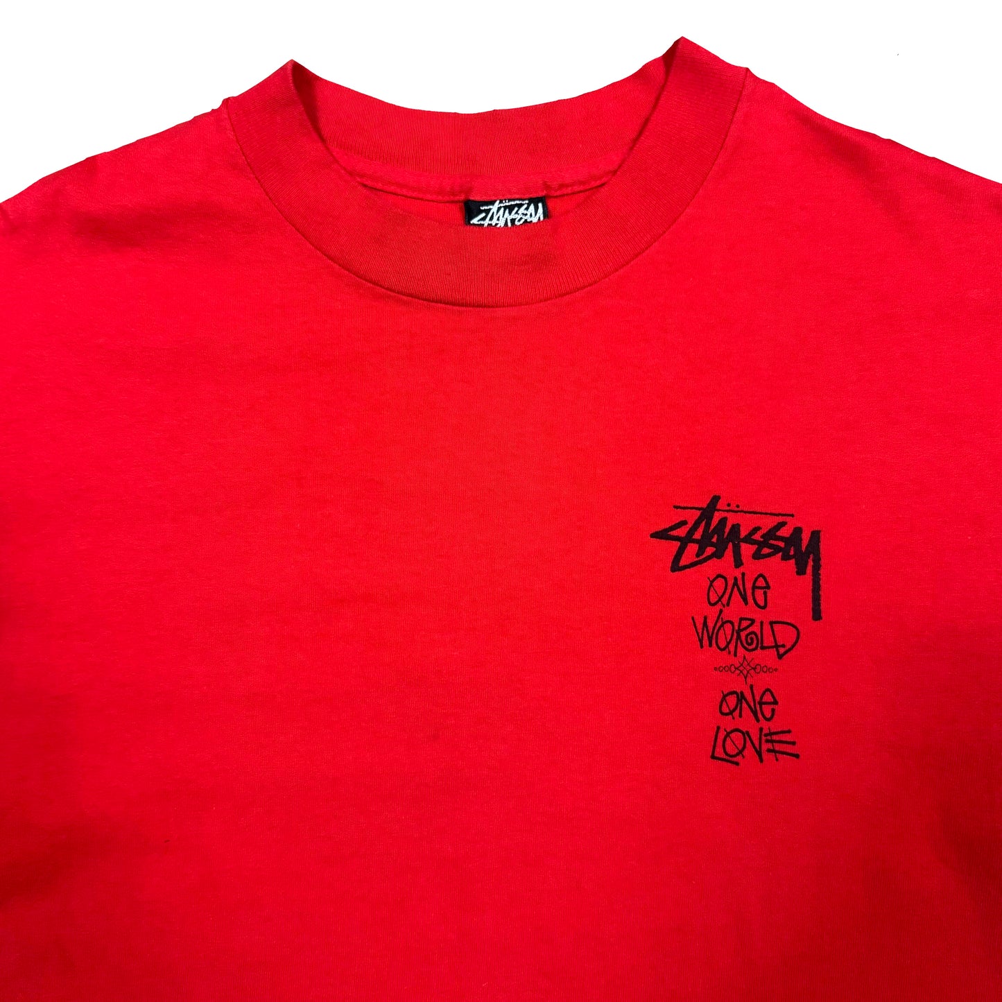 1980s STÜSSY ONE WORLD ONE LOVE LION TEE (L)